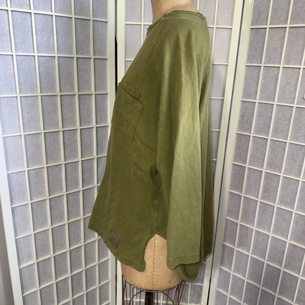 Jaded Gypsy Boho Festival Hippie Grunge Green Oversized Pocket Sweatshirt L/XL - Picture 14 of 15
